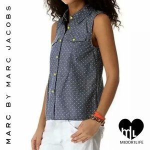 MARC BY MARC JACOBS Dotty Chambray Sleeveless Button Down